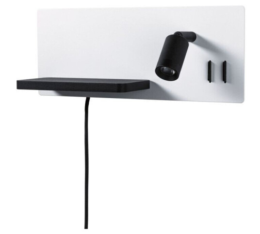 Paulmann - Serra LED Vegglampe USB C Dim. Right Side Matt White/Matt Black Paulmann - Serra LED Vegglampe USB C Dim. Right Side Matt White/Matt Black