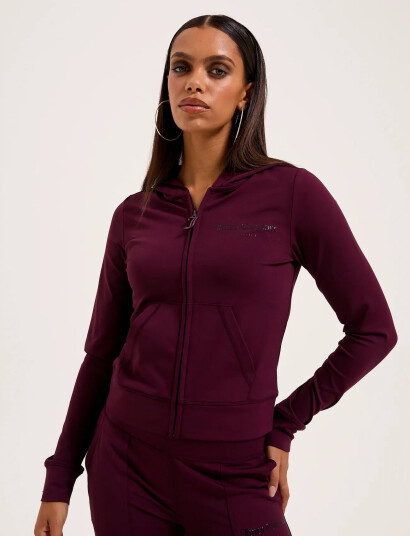 Juicy Couture Activewear Ennis Hoodie - Burgundy - XXS