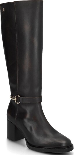 Tommy Hilfiger Th Stud Heel Riding Knee Boot   BRUSHED BROWN   40
