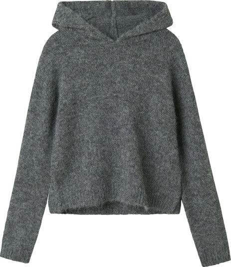LMTD Nlfnulo Ls Short Knit W. Hood - Grey - 158-164 LMTD Nlfnulo Ls Short Knit W. Hood - Grey - 158-164