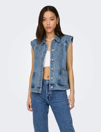 ONLY Onlkennedy Sl Dnm Waistcoat Bj Noos Blue XL ONLY Onlkennedy Sl Dnm Waistcoat Bj Noos Blue XL