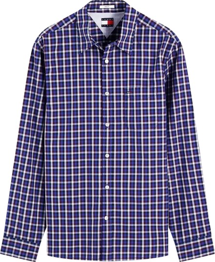 Tommy Jeans Tjm Reg Poplin Pattern Shirt Navy S