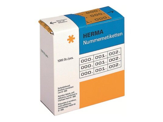 Herma Svart Brun 10 X 22 Mm 3000 Etikett(Er) (1000 Ark X 3) Selvklebende Nummeretiketter