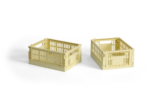 Hay Colour Crate Mini Oppbevaring 2 pk Light Yellow