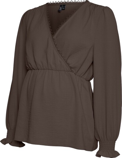Vero Moda Maternity Vmmalva Lace Ls Top Wvn Ga Brown XXL
