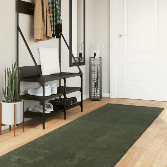  Medium Pile Soft and Washable Rug HUARTE Skoggrønn 500 x 80 cm