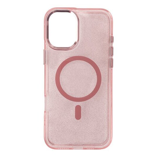 Wozinsky Glitter MagSafe Mobildeksel for Samsung Galaxy S25 - Rosa