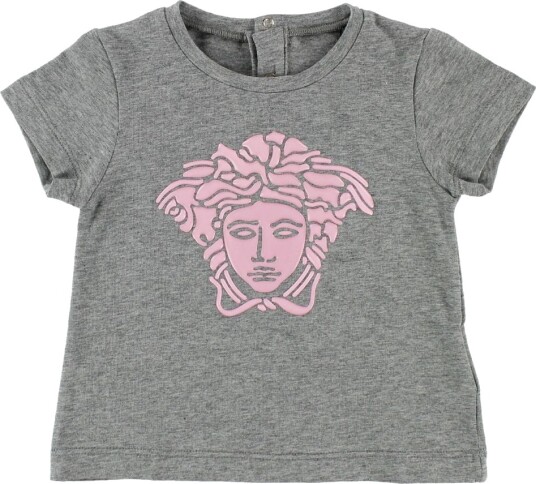 Young Versace T skjorte   Grå Melert m. Lyserød Medusa   Versace   1½ år 86   T skjorte