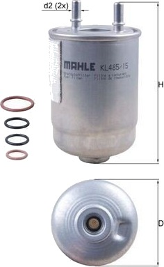 Drivstoffilter MAHLE ORIGINAL KL 485/15D