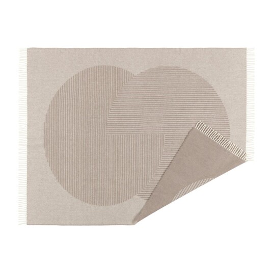 NJRD Circles ullpledd 130 x 185 cm Beige