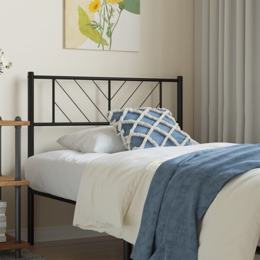 Sengegavl i metall svart 90 cm 8721012189867