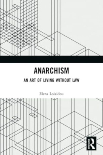 Anarchism An Art of Living Without Law