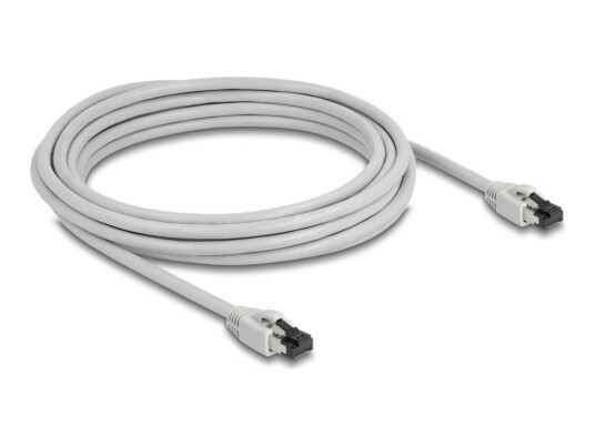 Delock Koblingskabel Rj-45 Hann Til Rj-45 Hann 5 M 7.5 Mm S/Ftp Pimf Cat 8.1 Uten Hindringer Halogenfri Grå