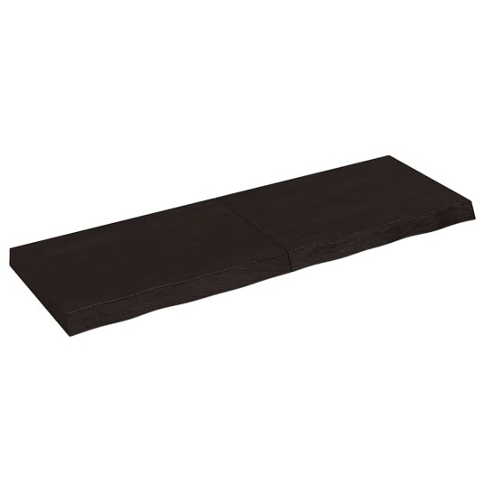 vidaXL Vegghylle m?rkegr? 120x40x6 cm behandlet heltre eik vidaXL Vegghylle m?rkegr? 120x40x6 cm behandlet heltre eik