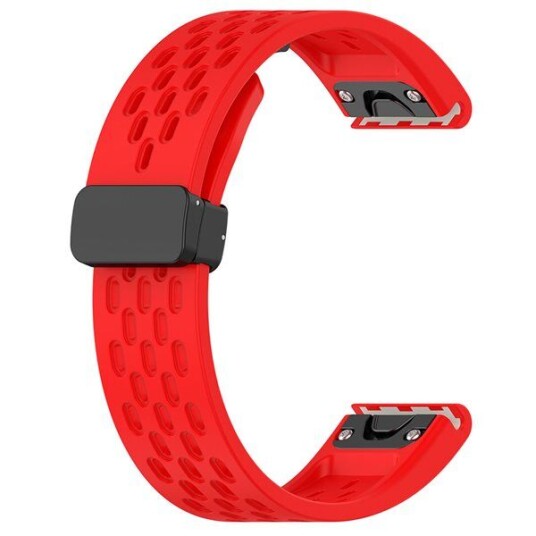 Silikonarmbånd for Garmin Fenix 5 / 6 / 7 / 8 22mm   Rød