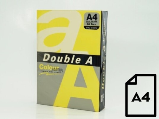 Double A Farget Papir A4 80 g 500 ark Sitrongul