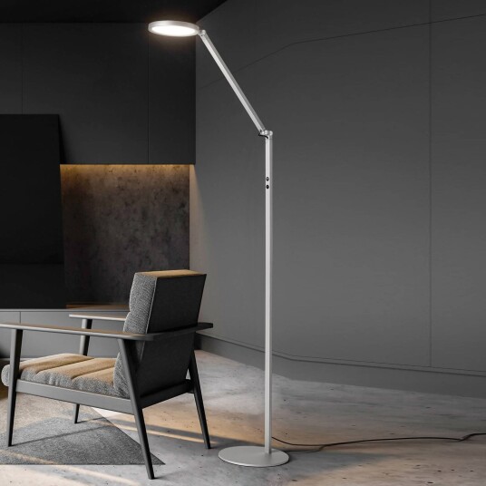 Fabas Luce LED gulvlampe Regina dimbar Aluminium / grå / sink Stue / spisestue Metall Moderne Fabas Luce LED gulvlampe Regina dimbar Aluminium / grå / sink Stue / spisestue Metall Moderne