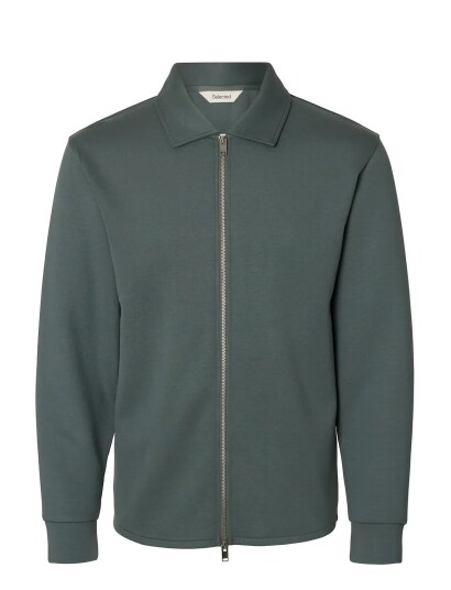 Selected Slhemanuel Soft Full Zip Sweat Noos Green S