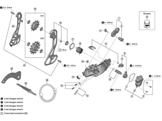 Shimano GRX ytterplate til bakskifter modell RD RX82