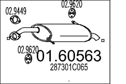 Bakre eksospotte MTS 01.60563