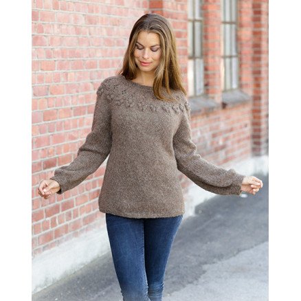 Â Flor de CanelaÂ by DROPS Design Genser Strikkeoppskrift str S XXXL