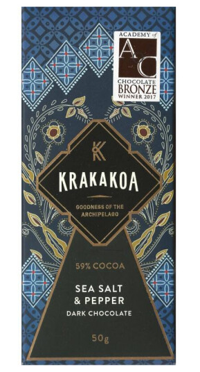 Krakakoa – Chocolate with Sea Salt & Pepper Craft Chocolate Bar Krakakoa – Chocolate with Sea Salt & Pepper Craft Chocolate Bar