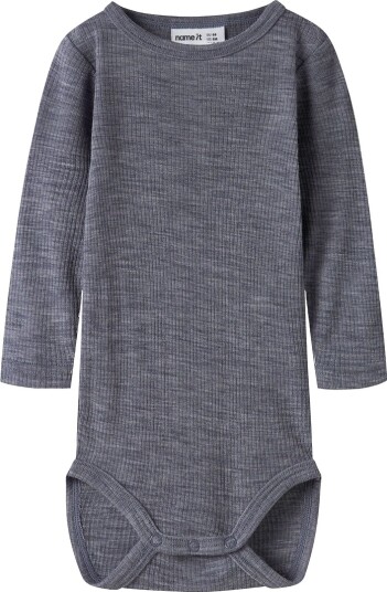 Name It Nbnwax Wool Rib Ls Body Noos Grey 50