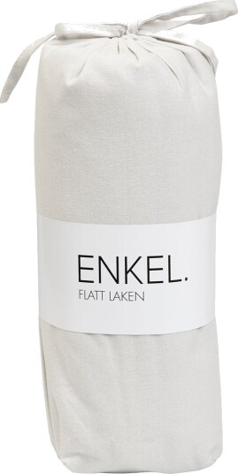 Enkel Flatt bomullslaken 240x260cm Lysegrå Grå 240x260