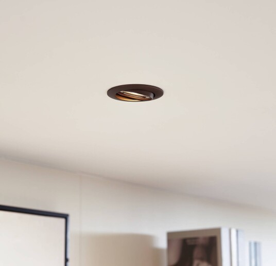 PRIOS innfelt taklampe Fibur bronse sink Ø 8,2 cm 3 stk. Fibur PRIOS dimbar Bronse / messing Stue / spisestue Metall Moderne