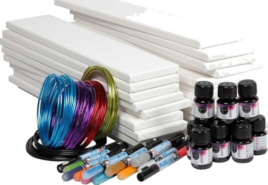 Materiellsett Creativ Company Lange Lerreter med Akvarell Hvit 1 Sett