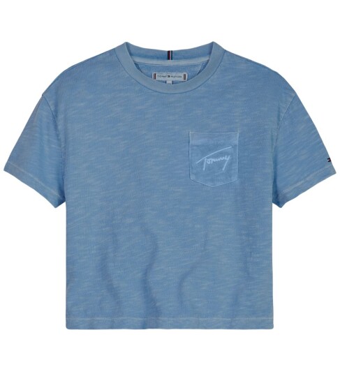 Tommy Hilfiger T skjorte Manus Pocket Blue Crush 8 år 128 T skjorte Blå