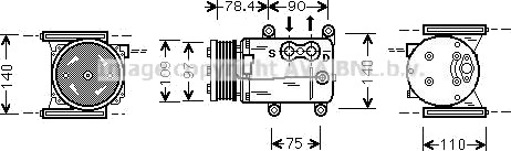 AC kompressor PRASCO JRAK025 AC kompressor PRASCO JRAK025