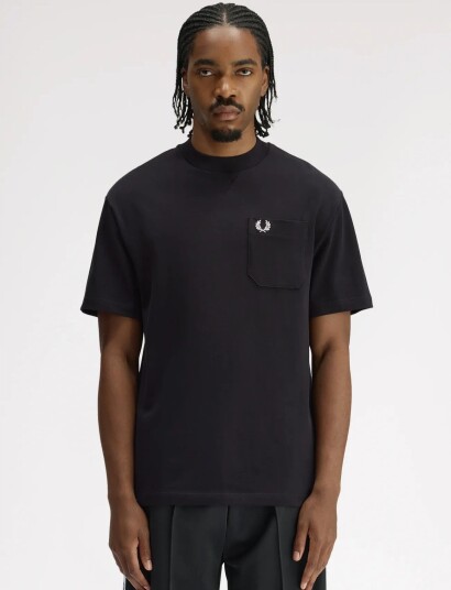 Fred Perry Pocket Detail T Shirt Black XXL