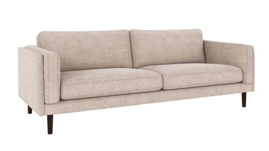 Rowico Home Braden 3 seters sofa Lys grå Robin 1 Brun eikben