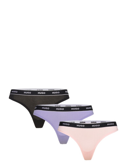 HUGO Triplet Thong Stripe   Purple   XS