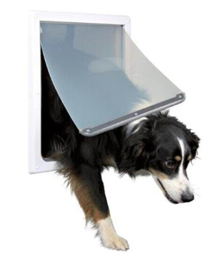 Trixie 2-Way Dog Flap With Tunnel Mxl: 39 45 cm White