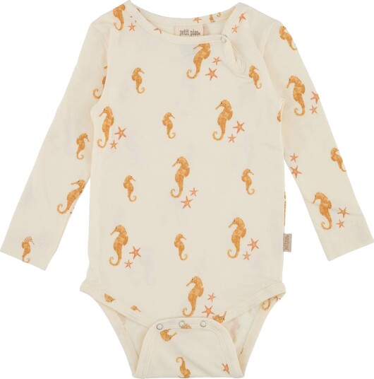 Petit Piao Body L/S Printed Seahorse (86 / 1,5 år)