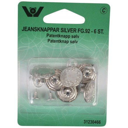 Vj Green Patentknapper Sølv 17mm 6 stk