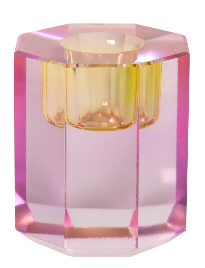 C"est Bon Crystal Candle Holder - Pink - H6CM C"est Bon Crystal Candle Holder - Pink - H6CM