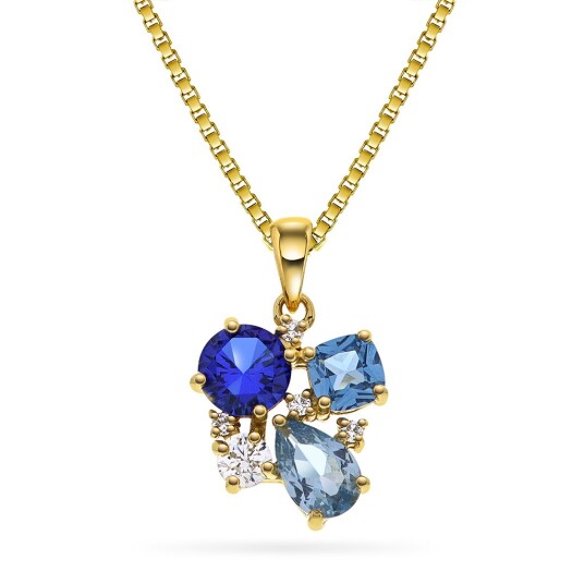 Pan Jewelry Smykke i forgylt 925 sølv med blå zirkonia Pan Jewelry Smykke i forgylt 925 sølv med blå zirkonia