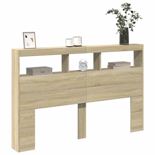 Hodegavl skap med LED sonoma eik 160x17x102 cm 8721012465206