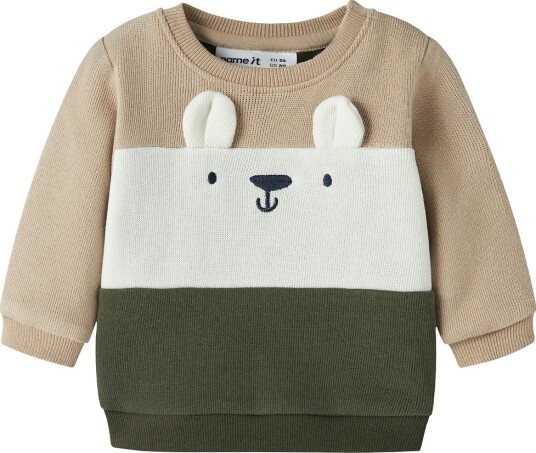 Name It Genser NbmOsten Olive Natt Name It 68 Genser Armygrønn Beige Grønn Hvit 62