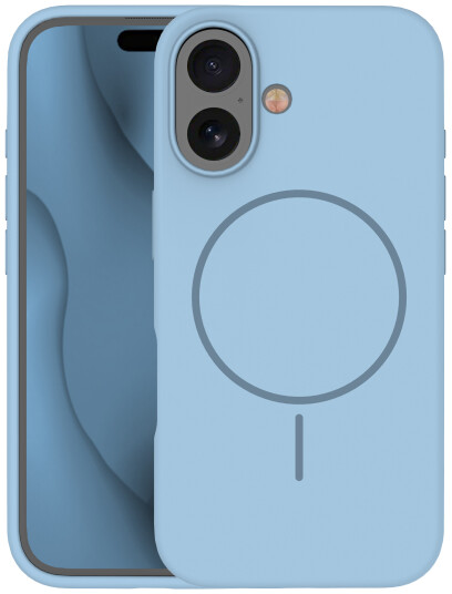 TFO Silikon Thin Mag Deksel for iPhone 16 Plus Lyseblå
