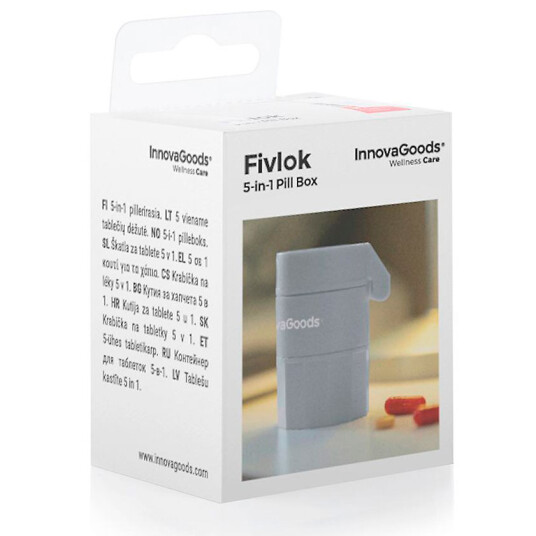 InnovaGoods 5 i 1 nettbrettsett Pilleboks Pilledeler Pilleknuser