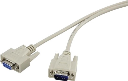 Renkforce Seriell Forlengerkabel [1X D Sub Hann 9 Pol   1X D Sub Hunn 9 Pol] 2,00 M Beige