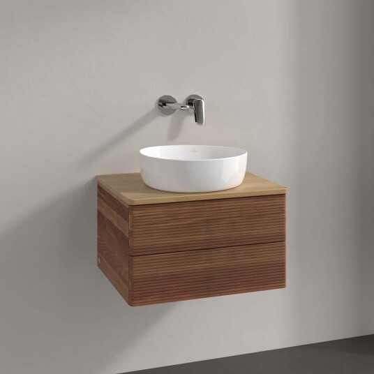 Villeroy & Boch Antao Servantskap med 2 skuffer 60x50x36 cm m/lys Valnøtt/Eik Villeroy & Boch Antao Servantskap med 2 skuffer 60x50x36 cm m/lys Valnøtt/Eik