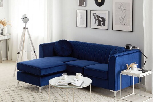 Linneberga Hjørnesofa Høyre Blå