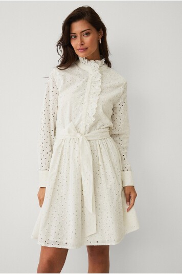 Ellos Collection Kjole med broderi Hvit