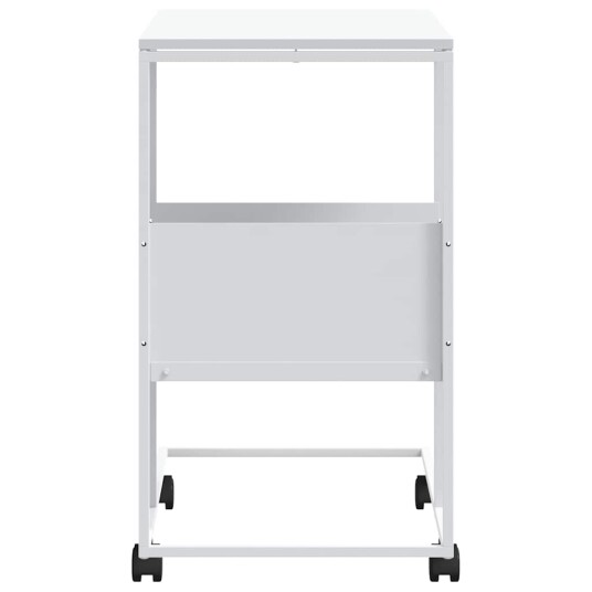 vidaXL Sidebord med hjul hvit 55x36x63,5 cm konstruert tre