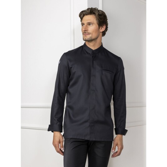 Le Nouveau Chef Kokkejakke Alain 4XL Bærekraftig Tencel Svart